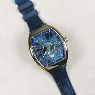 Franck Muller Vanguard V 45 SC DT 3N BL Yellow gold Blue