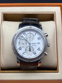 Hermès Clipper CP1.910 Stainless steel White