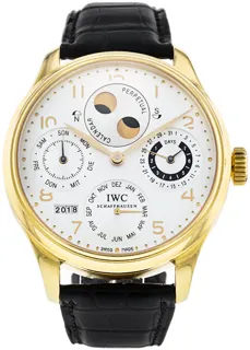 IWC Portuguese Perpetual Calendar IW502105 Yellow gold Black