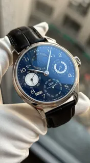 IWC Portuguese Perpetual Calendar IW502121 White gold Blue