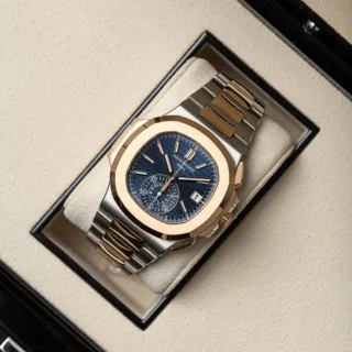 Patek Philippe Nautilus 5980/1AR-001 Rose gold and Stainless steel Blue