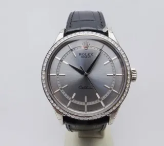 Rolex Cellini 50709RBR-0010 White gold Silver