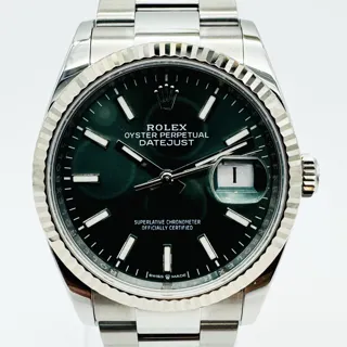 Rolex Datejust 126234-0052 White gold and Stainless steel Green