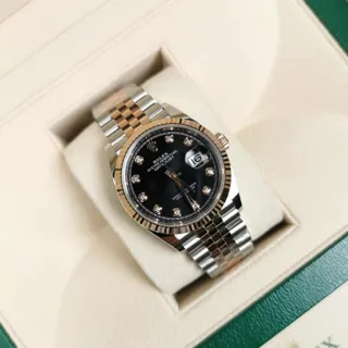 Rolex Datejust 116233-0158 Yellow gold and Stainless steel Black