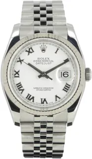 Rolex Datejust 36 116234-0089 White gold and Stainless steel White