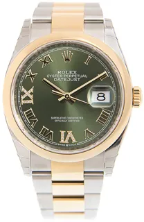 Rolex Datejust 36 126203-0026 Yellow gold and Stainless steel Green