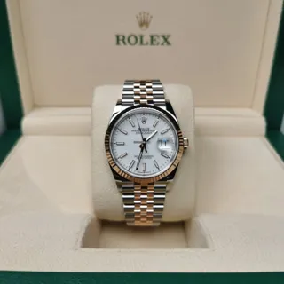 Rolex Datejust 36 126231-0017 Rose gold and Stainless steel White