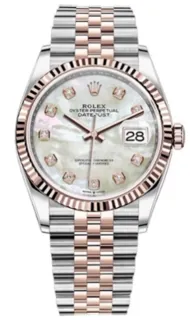 Rolex Datejust 36 126231-0021 Rose gold and Stainless steel White