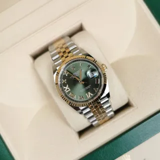 Rolex Datejust 126233-0025 Yellow gold and Stainless steel Green