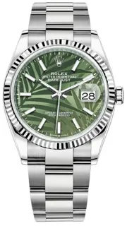 Rolex Datejust 126234-0048 White gold and Stainless steel Green