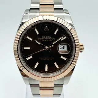 Rolex Datejust 41 126331-0001 Rose gold and Stainless steel Brown