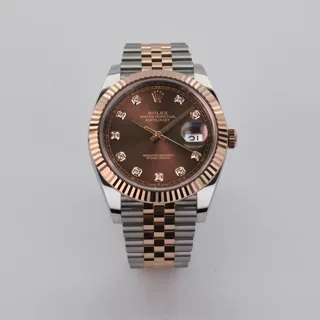 Rolex Datejust 41 126331-0004 Oystersteel and Everose gold Brown