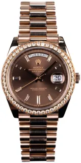 Rolex Day-Date 228345RBR-0006 Rose gold Brown