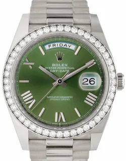 Rolex Day-Date 228349RBR-0030 White gold Green