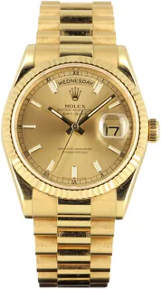 Rolex Day-Date 36 118238-0103 Yellow gold Champagne