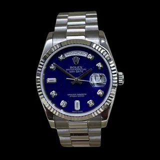 Rolex Day-Date 36 118239-0276 White gold Blue