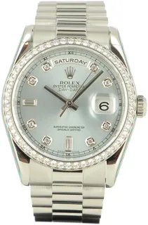 Rolex Day-Date 118346-0028 Platinum Blue