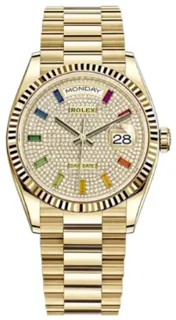 Rolex Day-Date 36 128238-0051 Yellow gold White