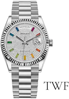 Rolex Day-Date 36 128239-0027 White gold White