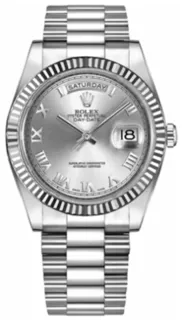 Rolex Day-Date II 218239-002 White gold Silver