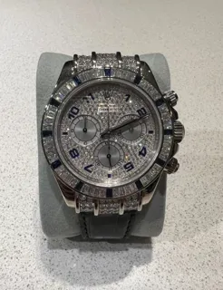 Rolex Daytona 165991SA White gold Paved