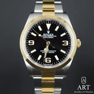 Rolex Explorer 124273-0001 Yellow gold and Oystersteel Black