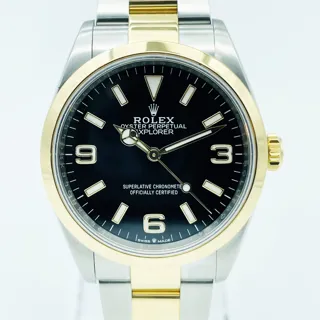 Rolex Explorer 124273-0001 Yellow gold and Oystersteel Black