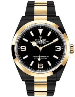 Rolex Explorer 124273-0001 Yellow gold and Oystersteel Black