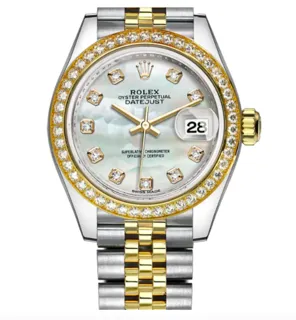 Rolex Lady-Datejust 279383RBR-0019 Yellow gold and Stainless steel White