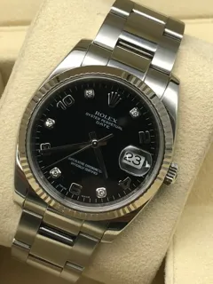 Rolex Oyster Perpetual Date 115234-0002 White gold and Stainless steel Black