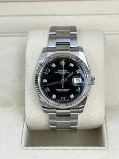 Rolex Oyster Perpetual Date 115234-0011 White gold and Stainless steel Black