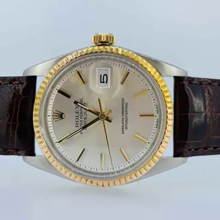 Rolex Oyster Perpetual Date 1601-001 Yellow gold and Stainless steel Silver