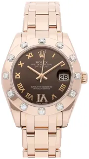 Rolex Pearlmaster 81315-0003 34mm Rose gold Brown