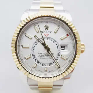 Rolex Sky-Dweller 326933-0009 Yellow gold and Stainless steel White