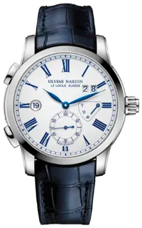 Ulysse Nardin Dual Time 3243-132/E0 Stainless steel Blue and White