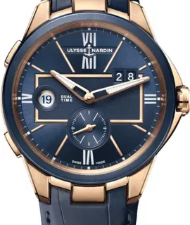 Ulysse Nardin Executive Dual Time 242-20-3/43 42mm Rose gold Blue