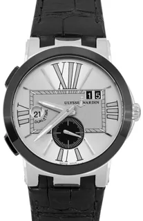 Ulysse Nardin Executive Dual Time 243-00/421 43mm Stainless steel Silver and Gray