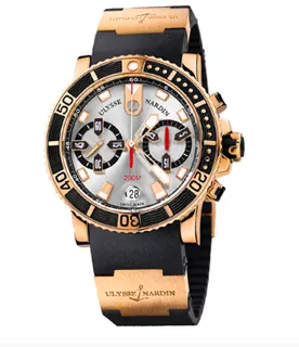 Ulysse Nardin Marine Chronograph 8006-102-3a/91 Rose gold Silver