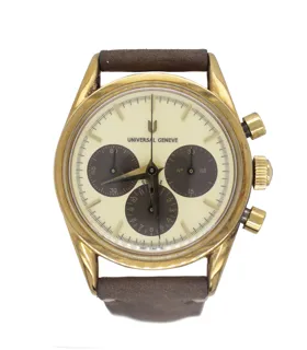 Universal Genève Compax 23047 18KYG Beige