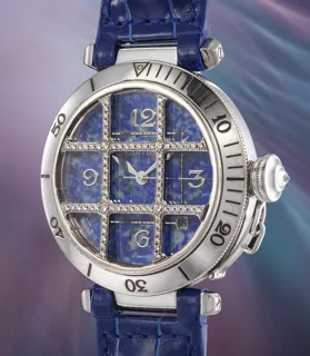 Cartier Pasha 2332 18k white gold Blue