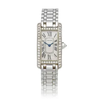 Cartier Tank Américaine 2489 White gold and Diamond Silver