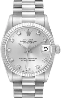 Rolex President 68279 White gold Silver