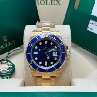 Rolex Submariner 116618 Yellow gold Blue