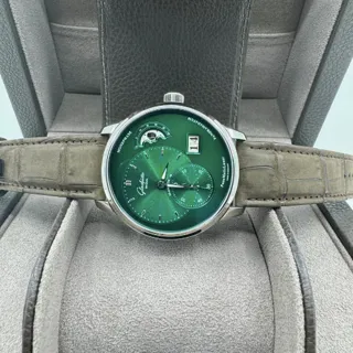 Glashütte PanoMaticLunar 1-90-02-13-32-02 Stainless steel Green