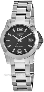 Longines Conquest L3.377.4.58.6 Stainless steel Black