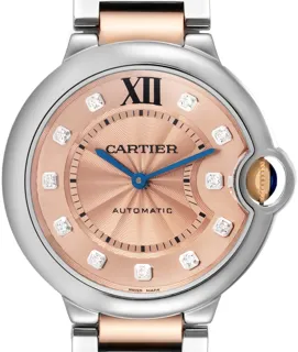 Cartier Ballon Bleu WE902054 Rose gold and Stainless steel Champagne