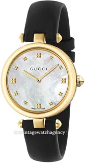 Gucci Diamantissima YA141404 gold toned steel white$mother of pearl