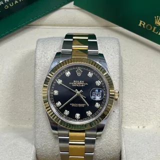 Rolex Datejust 41 Yellow gold and Stainless steel Black