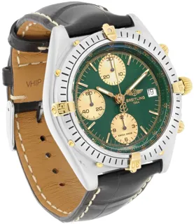 Breitling Chronomat B13048 Stainless steel and 18k yellow gold green$champagne