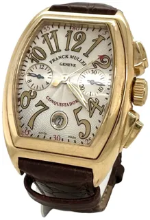 Franck Muller Conquistador 8002 cc 35mm 18k yellow gold Silver